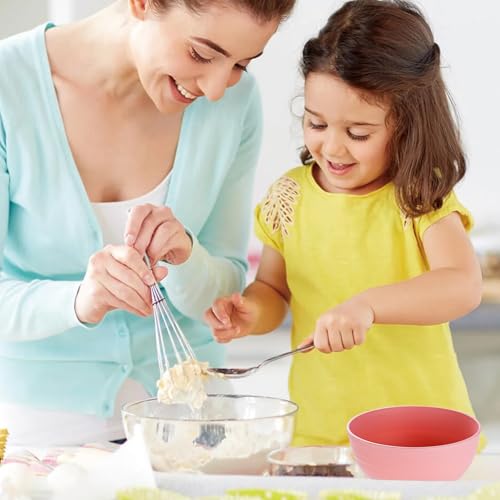 Unbreakable Wheat Straw Cereal Bowls Set of 4, 24 OZ Microwave and Dishwasher Safe Lightweight Soup and Salad Bowl Sets, Reusable Dessert Bowls for Rice, Pasta, Snack, Fruit, BPA Free (Pink) - color: Pink