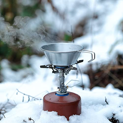 CAMPINGMOON Canister Top Stove Portable Compact Foldable w/Micro Regulator w/4Flex w/igniter XD-2F (Silver)