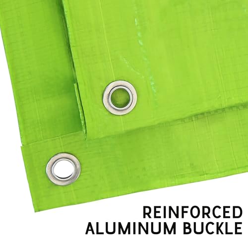 7 Mil Lime Green 10x12 Feet Tarp -Multifuctional Poly Tarp - Cover,Waterproof, UV Resistant, Weather Resistant - color: Lime, size: 10x12FT