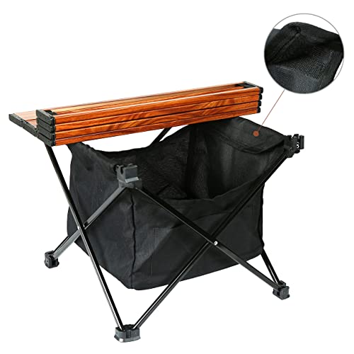 ROCK CLOUD Portable Camping Table Ultralight Aluminum Camp Table with Storage Bag Folding Beach Table for Camping Hiking Backpacking Outdoor Picnic, Small - color: Wood Grain, With Storage Bag, size: Small