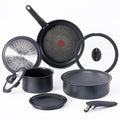 T-fal Ingenio Expertise Non Stick Cookware Set 10 Piece, Induction, Oven Broiler Safe 500F, Stackable Cookware, Pots and Pans Set, RV, Camping, Frying Pans, Dishwasher Safe, Detachable Handle,Black - color: Black, size: 10-Piece
