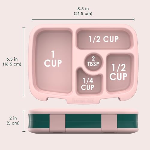 Bentgo Kids Prints Leak-Proof, 5-Compartment Bento-Style Kids Lunch Box - Ideal Portion Sizes for Ages 3-7, Durable, Drop-Proof, Dishwasher Safe, & PFAS & BPA-Free Materials (Green Rainbow) - color: Green Rainbow