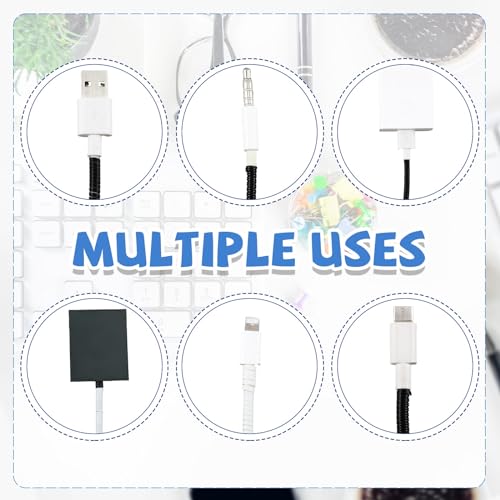 Frienda 10 Pcs Spiral Cord Protector Chargers Protector Pets No Chew Data Cable Protective Sleeve Headphone Charger Saver USB Cable Cover Wire Repair for Phone USB (Black and White) - color: Black and White