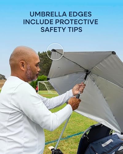 Sport-Brella Versa-Brella SPF 50+ Adjustable Umbrella with Universal Clamp - color: Bright Turquoise, style: REG