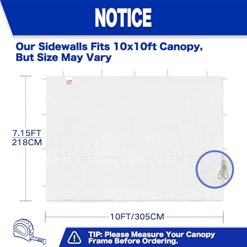 Fanpat Instant 10x10 Canopy Sidewalls for Pop Up Canopy, Waterproof UV Protection Fabric, 4 Packs Sidewalls with Zipper Door for Outdoor Events, Khaki(4PCS Sidewalls Only, Canopy Tent Not Included) - color: Khaki