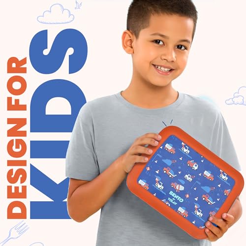 YOLAY Bento Box for Kids Lunch Box Leak-Proof, 5-Compartment Lunch Box Kids for Ages 3-10, Durable with Anti-Slip Base, Suitable for Schools, Outdoor and Travel (Mermaid) (Trucks) - color: Trucks