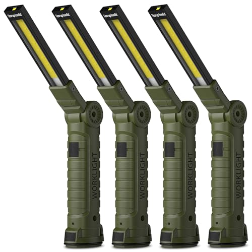 Coquimbo Tool Gifts for Men, Rechargeable LED Work Lights Grill Light with Magnetic Base 5 Modes 360° Rotate Mens Birthday Gifts for Dad Husband Grandpa Boyfriend (4 Pack Green) - color: Green, size: 4 Pack