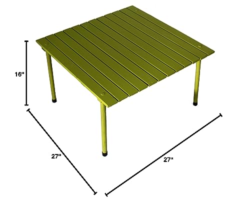 A2716G Low Aluminum Portable Table with Carrying Bag, Green - color: Green