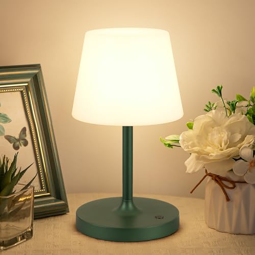 Kakanuo Green Cordless Shower Lamp Waterproof, Rechargeable Cordless Lamp with 4000mAh Battery, Touch Dimmable Table Lamp for Outdoor, Kitchen, Bathroom, Camping, Patio, IP54 - color: Green