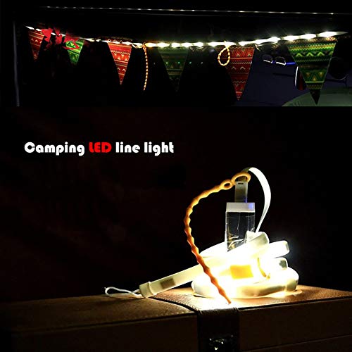 LED Rope Lights, USB Powered Portable Water Proof Camping Rope Lights with 180, Reusable Utility Ties and Storage Bag for Outdoor Hiking Emergency (Yellow) - color: Yellow