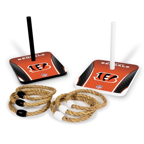 Solid Wood NFL Quoits Set with Direct Print HD Team Graphics – Tailgate Ring Toss Game – Great Gift for Any Football Fan! Ring Toss Family Outdoor Games for The Beach