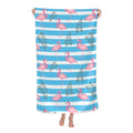 JOOCAR Blue Pink White Flamingo Beach Towel Cute Stripe Microfiber Beach Towels Blanket Oversized Tropical Big Extra Large XL Pool Towels Quick Dry Sandproof for Women Girls Kids 30x 60 Inch - color: B3
