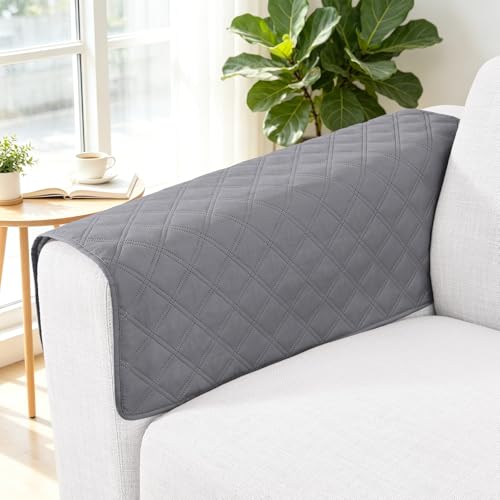 Smiry Waterproof Couch Covers for Dogs Washable, Reversible Pet Couch Covers for 3 Cushion Sofa Pet Friendly, Soft Sofa Furniture Protector for Dogs Cat Kids, Checkered (30"x30", Grey/Dark Grey) - color: Grey/Dark Grey, size: 30x30 Inch