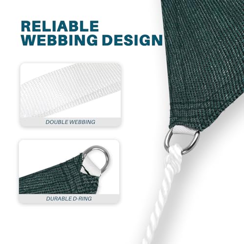 Coarbor 2' x 2' x 2' Sun Shade Sail Canopy Sunshade Outdoor Heavy Duty Triangle Fabric Cloth Screen for Patio Garden Yard Deck Pergola Canopy (Green) - color: Green, size: 2'x2'x2'