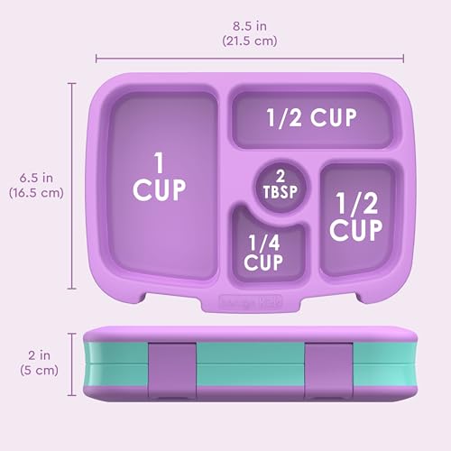 Bentgo Kids Prints Leak-Proof, 5-Compartment Bento-Style Kids Lunch Box - Ideal Portion Sizes for Ages 3-7, Durable, Drop-Proof, Dishwasher Safe, & PFAS & BPA-Free Materials (Mermaid Scales) - color: Mermaid Scales