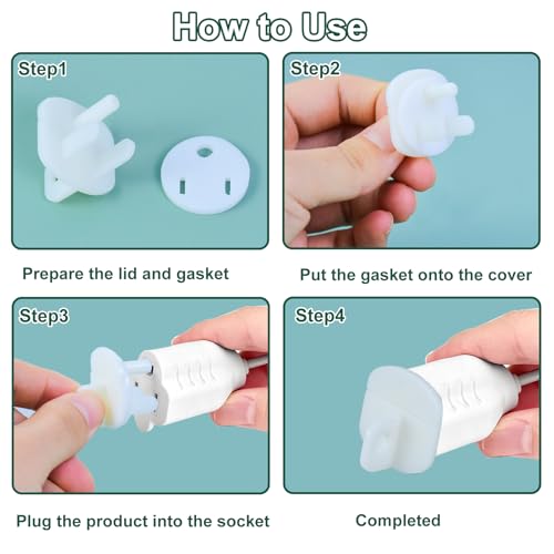 30 Sets Weatherproof Gaskets and Plug Protectors Covers Waterproof Extension Cord Outlet Gasket and Plugs Covers for Christmas Lighting Installation Stop Gfcis from Tripping Fit 2 or 3 Pronged Plugs - size: 30 Pack