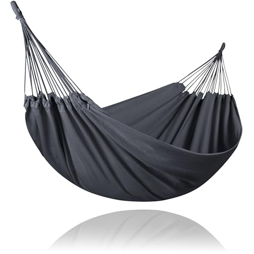 SUNCREAT Hammocks Outdoor Camping Double Hammock, Extra Large 2 Person Hammock for Camping, Dark Gray - color: Dark Gray, size: X-Large