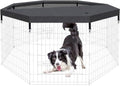 Dog Pet Playpen 8 Panel 24 Inch Top Cover for Small Medium Pets Indoor Outdoor (Only Cover,Playpen Not Included)(Black Top Cover) - style: Top cover Black