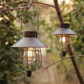YAKii 2 Pack Solar Lantern Hanging Waterproof Outdoor Metal Solar Lamp with Warm White Light Decorate for Yard Garden Pathway Patio Porch Decor (Antique Copper) - style: Copper-2pack
