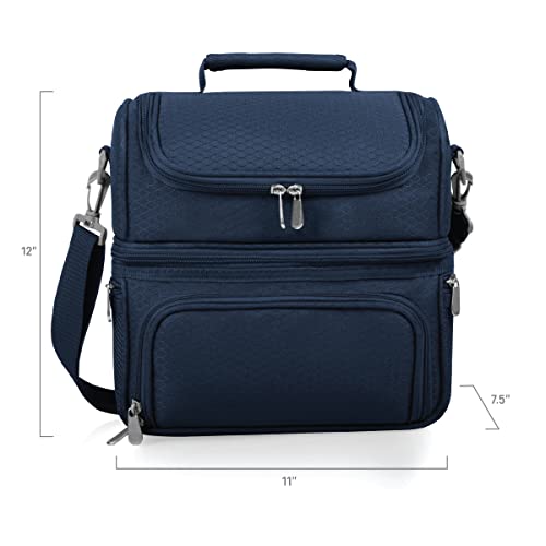 PICNIC TIME Star Wars Mandalorian Grogu Pranzo Insulated Lunch Box, Soft Sided Cooler Bag with Utensil Set, Dual Compartment Lunch Tote, (Navy Blue) - color: Star Wars Mandalorian Grogu - Navy Blue
