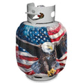 American Eagle Propane Tank Cover Fits Standard 20 lb Tank Cylinde Travel Trailer Propane Covers with Elastic Slip in Gas Cover Water & Wear-Resistant for Outdoor and Indoor Use - color: American Eagle