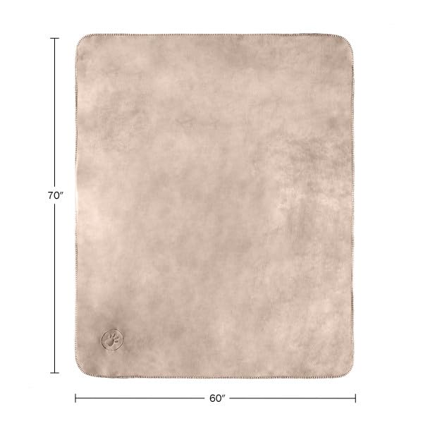 Waterproof Blanket for Pets - Reversible Throw Protects Couch, Car, and Bed from Spills, Stains, or Fur - Plush Blanket by Petmaker (Tan) - color: Tan, size: Large