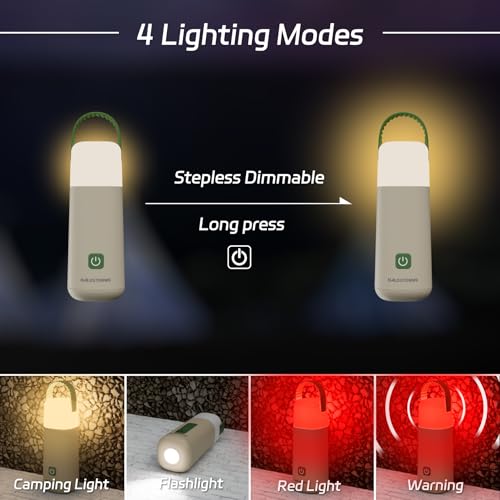 Camping Lantern, 350 Hours Running Time Rechargeable Lantern, 3200mAh Lantern Flashlight with 4 Modes, Waterproof Tent Light for Hiking, Emergency, Power Outages (Green 1PK) - style: Green