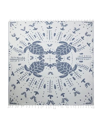 Sand Cloud Extra Large Turkish Beach Towel - Sand Free - 100% Organic Turkish Cotton Yarn - Quick Dry Towel for Beach, Picnic, Blanket or Bath - As Seen on Shark Tank - Marine Life (Prism Turtles XL) - color: Prism Turtles, size: X-Large