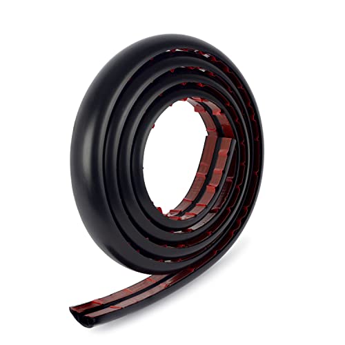 Rubber Bond TV Cord Hider Cable Protector - Strong Self Adhesive Wall Cord Cover Cable Hider - Low Profile Cable Management Wall Cord Concealer Cable Raceway - color: Black - One Thin Cord, size: 8 Feet