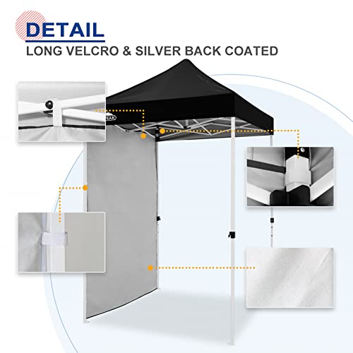 EAGLE PEAK Canopy Sidewall for 5x5 Pop Up Canopy Frame, Single Side Wall Panel Only (Fits 5x5 Straight Leg Frame, Canopy Top or Frame NOT Included), Black - color: Black