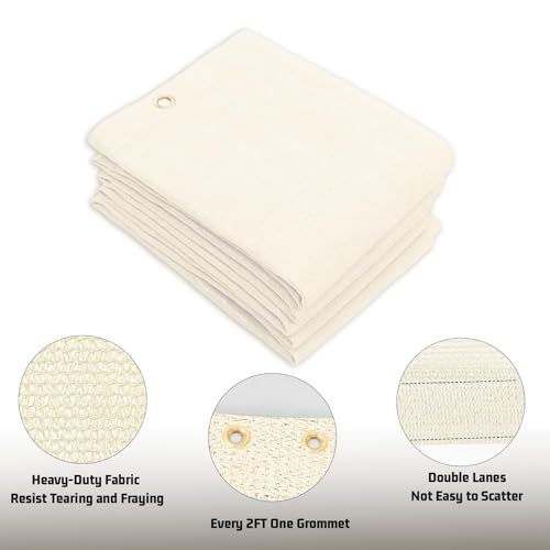 SUNNY GUARD Shade Cloth 3x8 FT Sun Shade Screen Fabric HC-089 Shade Cover Tarp with Grommets for Pergola Backyard Garden,Butter Cream - color: Butter Cream, size: 0 3'×0 8'