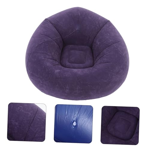Alipis Inflatable Chair for Adults Soft Flocked Lazy Folding Portable Lounge Sofa for Living Room Bedroom Camping and Reading Includes Inflatable Pump