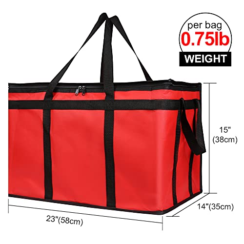 Bodaon Insulated Food Delivery Bag for Pizza Delivery, Grocery Cooler Bag, Food Warmers for Parties, Catering Supplies for Rideshare, Thermal Bags for Cold and Hot Food Carrier (Red, XXX-Large, 1-Pack - color: Red, size: XXX-Large