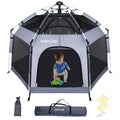 Premium Indoor and Outdoor Baby Playpen - Portable, Lightweight, Pop Up Pack and Play Toddler Play Yard w/Canopy and Travel Bag- Grey - color: Grey