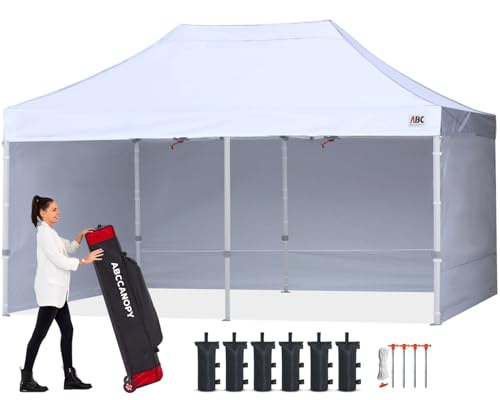 ABCCANOPY Easy Pop Up Canopy Tent with Sidewalls 8X16 Commercial -Series, White - color: White, size: 8X16