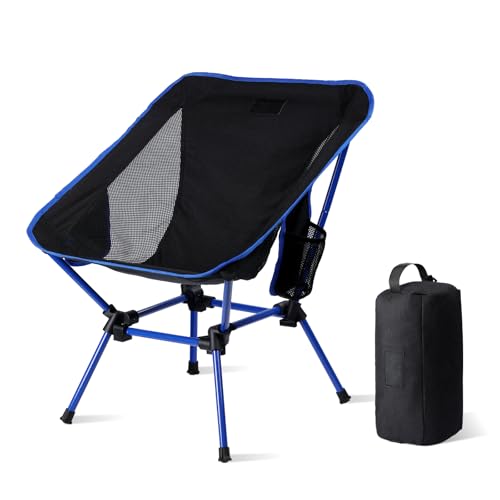 Ultralight Camping Chair, Heavy Duty Portable Folding Chair with 400lbs Capacity, Compact Backpacking Hiking Chair with Anti-Sinking Feet for Camping, Beach, Travel & Festivals