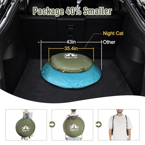 Night Cat Pop-up Camping Tent: 2 Person Tent Waterproof Instant Easy Setup Family Tent - color: Dark Green, size: 3-4 Persons (11.8x7.5x4.3 ft)