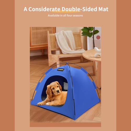Pet Tent for Cats & Small Dogs - Portable Foldable Indoor Outdoor Cat Tent & Dog House with Sunshade, Removable Cat Cave Bed for Camping, Beach, Park - Semi-Enclosed Hideaway (gray,15.7*15.7*11.8in) - color: gray, size: 15.7*15.7*11.8in