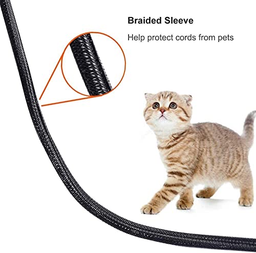 ZhiYo 6.6ft - 1.2 inch Cable Sleeve, Cord Wrap Wire Protector Tubing for Pets, PC Cable Wrap, Computer Cable Management Sleeve - Black - color: Black, size: 6.6ft, 1.2inch