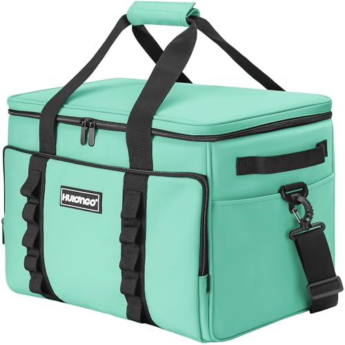 Soft Insulated Cooler Bag Collapsible Large Travel Coolers Soft Sided Coolers Ice Chest, Leakproof, Waterproof - color: light green