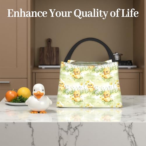 MIEPOSLemon Lunch Box with Mediterranean Citrus Tile Pattern for Girls and Adults,Lightweight Handbag with Zipper Closure,Portable Cosmetic Bag for School,Work,Office,Travel and Picnic Gifts - color: Lemon