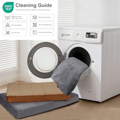 Dog Bed for XX Large Dog - Orthopedic Pet Beds with Memory Foam, Waterproof Removable Washable Cover with Non-Slip Bottom, Grey, 47" L x 29" W x 3" H - color: Dark, size: 47"L x 29"W x 3"H