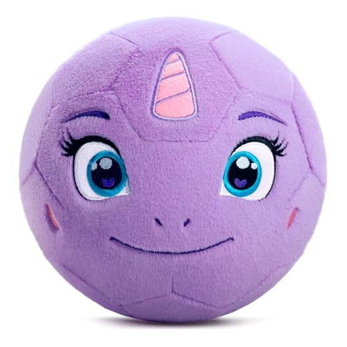 VangeBow Silent Indoor Soccer Balls for Toddlers 1-3, Inflatable Soft Plush Baby Toddler Soccer Ball Toys Gifts for Kid 3-5 Year Old Girl Boy First Birthday Gift (Unicorn, Pump Include) - style: Unicorn