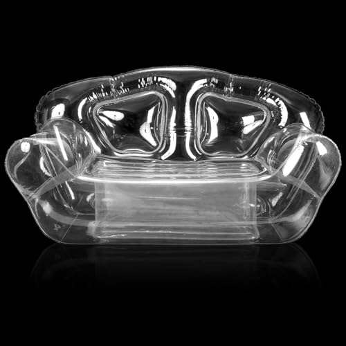 Kigley Inflatable Chair Blow Up Couches Transparent Inflatable Sofa Seat Yard Patio Portable Air Couch Furniture for Outdoor Indoor Camping Beach Room(Double Seat,Clear) - color: Clear