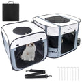 Cat Playpen with Separate Areas, Pet Playpen Indoor House for Small Dog, 2-in-1 Waterproof Dog Crate Furniture Tent Cage Outdoor, Large Portable Pop Up Cat Enclosure Kennel for Puppy/Kitten