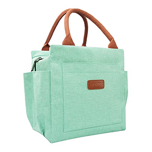 Joymee Lunch Bag Women Insulated Lunch Box Reusable Leakproof Large Spacious Tote for Women Men Adult with Bottle Holder and Side Pockets for Work Picnic Travel - Heather Teal - color: 04 Heather Teal