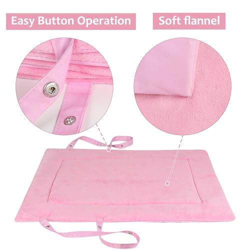 Catalonia Classic Waterproof Dog Mat, Portable Reversible Pet Travel Mat, Pet Cushion Pad with Handle for Small Medium Dogs Cats, Indoor or Outdoor, 80 x 60 cm, Pink - color: Pink, size: M(31.5x23.6 inch)