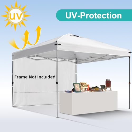 Canopy Sidewall for 10x10,10x20 Pop up Canopy Party Tent, UV Protection and Waterproof for Outdoor Event Tents, Vendor Booths, for Backyard, Patio, Camping (1 Sidewall, Frame Not Included, White) - color: White, size: 10'x10', 1 Sidewall