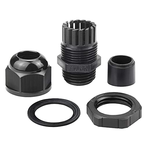 XHF 2 Pcs 1" IP68 Strain Relief Nylon Cord Grip Waterproof NPT Cable Glands Adjustable UL Listed and RoHS Compliant (Black) - color: Black, size: 1"-2pcs