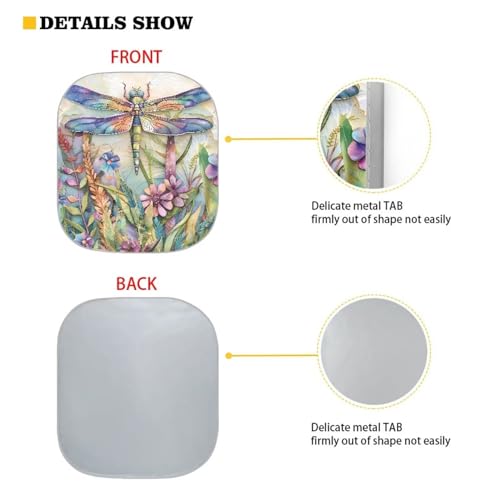 Dragonfly Floral Sunshade for Car Windshield Reflective Blocks Heat and Sun Foldable Sun Shade Shield Car Accessories Keeps Your Vehicle Cool Sun Visor Universal Fit Most Cars - color: Dragonfly Floral